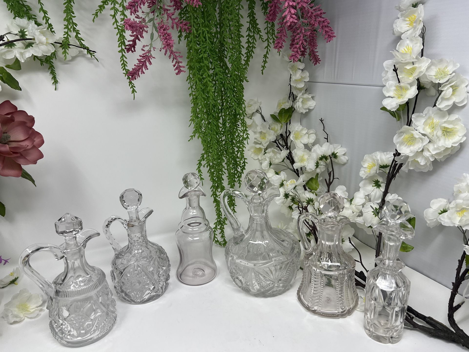 Vintage Crystal Cruet Set – 6 Pieces