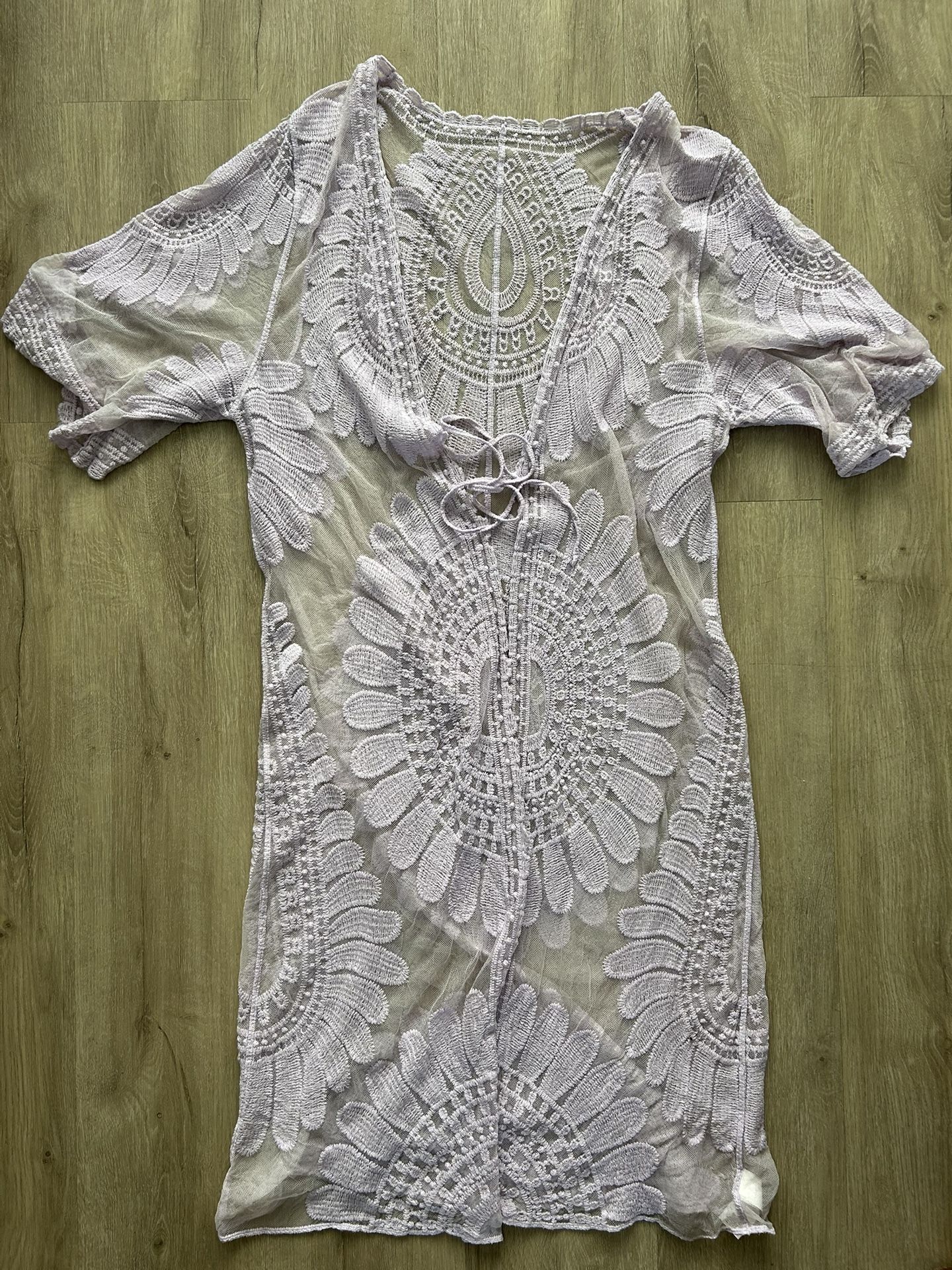 Elegant Cardigan Cover-Up Light Purple