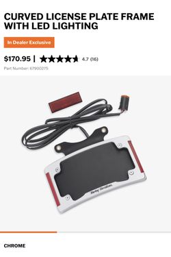 Harley Davidson CURVED LICENSE PLATE FRAME WITH LED LIGHTING