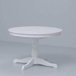 Extendable Round Wood Kitchen Table White 