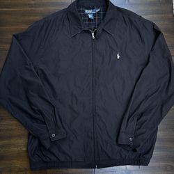 Polo Ralph Lauren Men’s Black Bi-Swing Windbreaker Jacket Full Zip Classic XXL