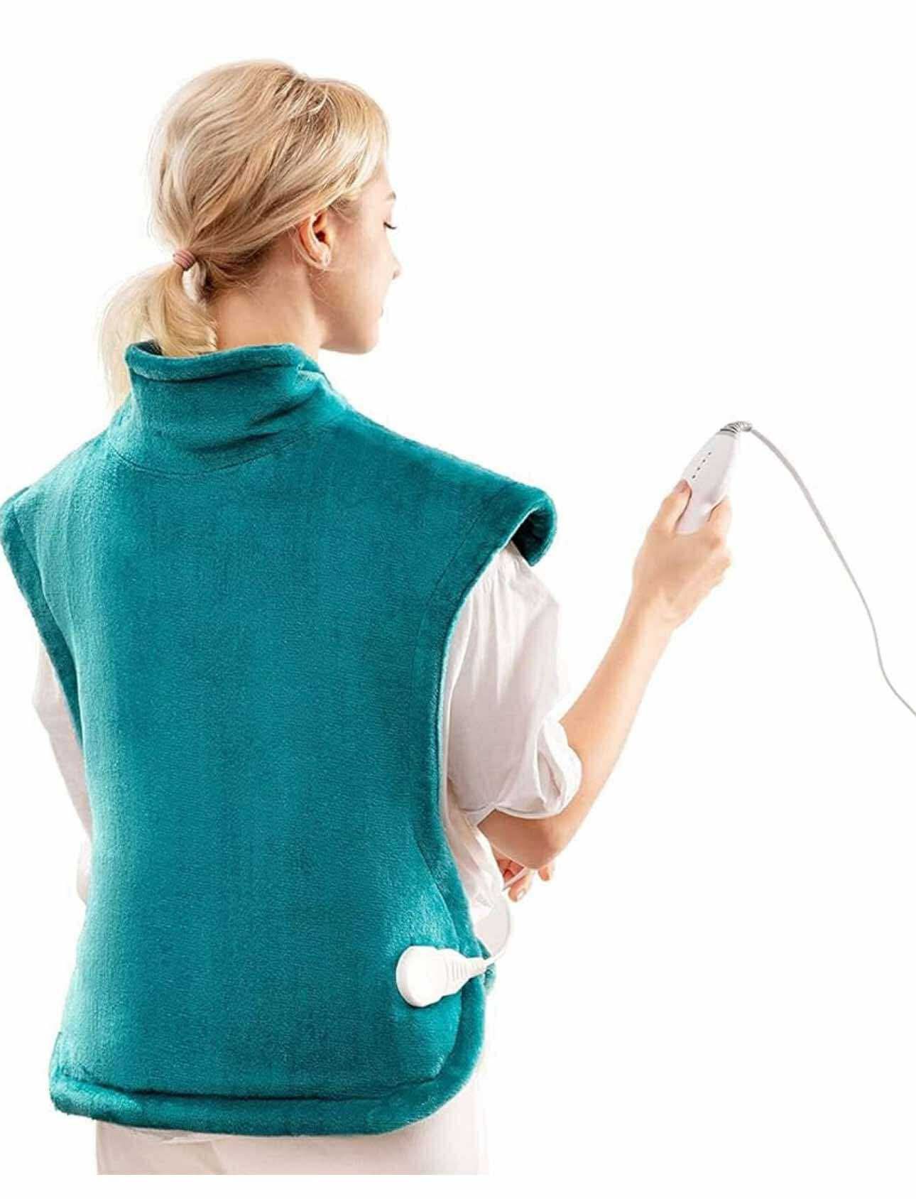 Large Heating Pad for Back and Shoulder, 24inx33in Heat Wrap with Fast-Heating and 4 Heat Settings, Auto Shut Off Available - Green