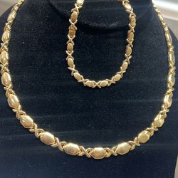 Necklace And Bracelet Set 14k Gold 