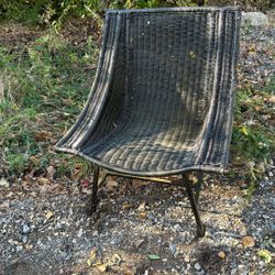 Sturdy Wicker Chair With Metal/Steel Frame