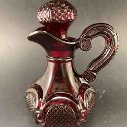 Vintage Avon Ruby Red Glass 1876 Cape Cod Collection Cruet with Lid-Other Cape Cod 4 Sale!