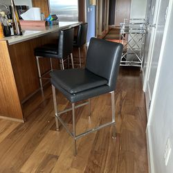 Metal And Leather Stools (3)