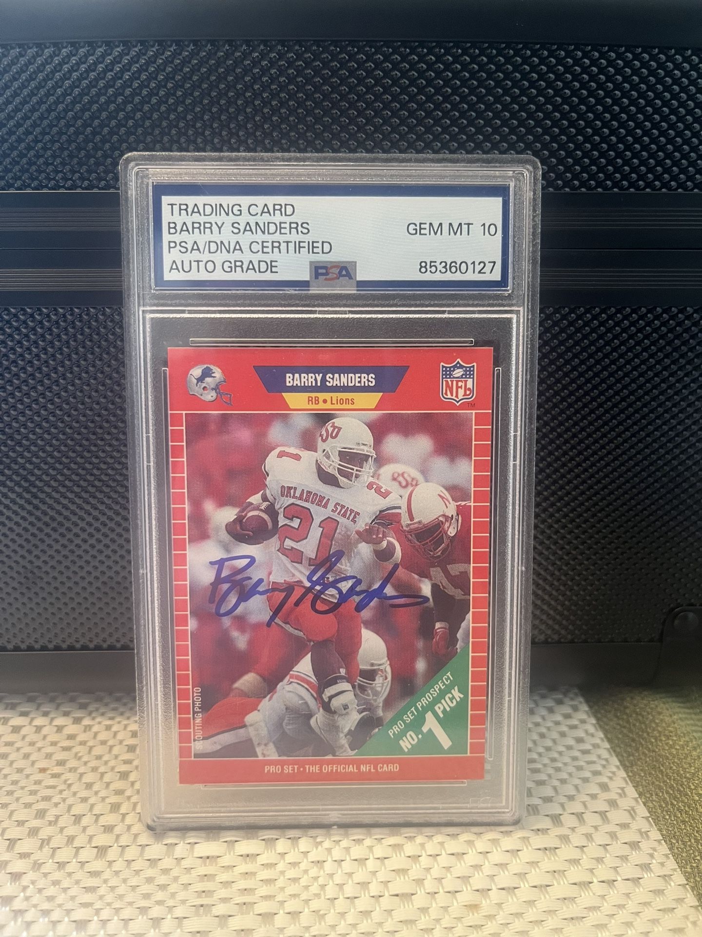 barry sanders rookie card gem mt 10 psa certified auto