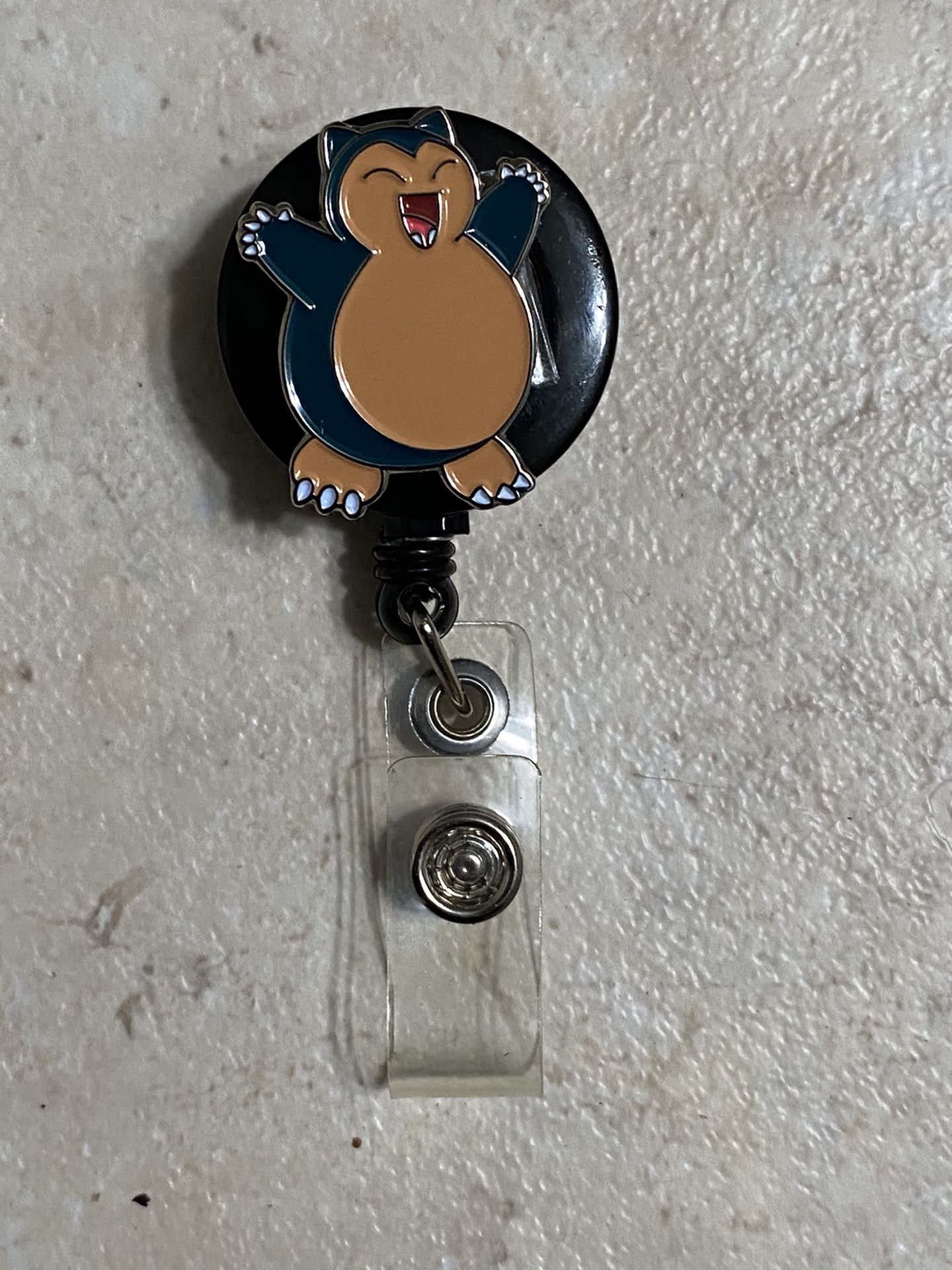Pokemon Snorlax Badge Reel Id Holder