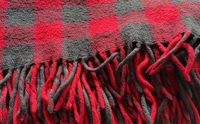 46”x55” Red & Black Plaid Throw Blanket