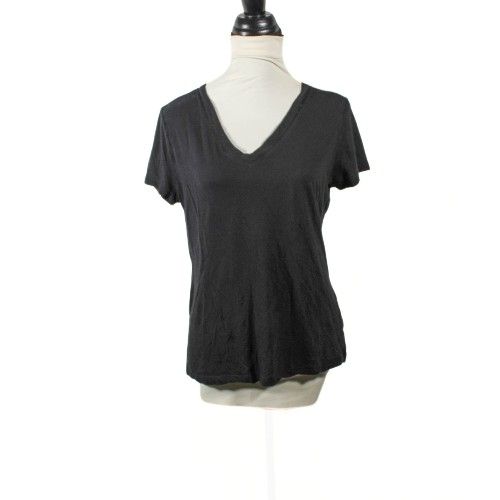 Y2k Classic Black V Neck Tee Shirt Size Large Juniors