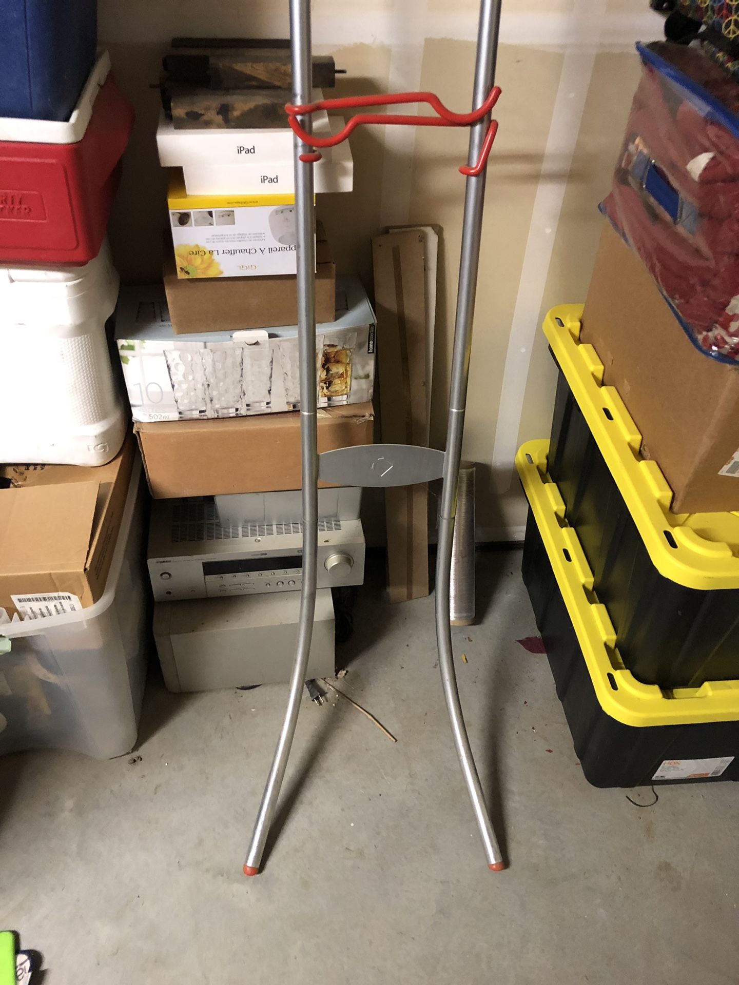 Garage. Gravity bike rack. Holds 2 bikes