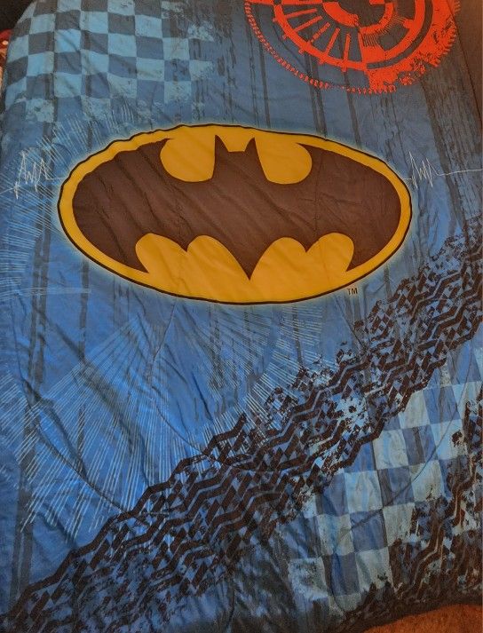 BATMAN Twin, Comforter, Sheet Set, Blue And Yellow
