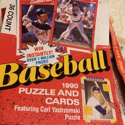 1990 Topps and 1990 Donruss baseball puzzles and cards