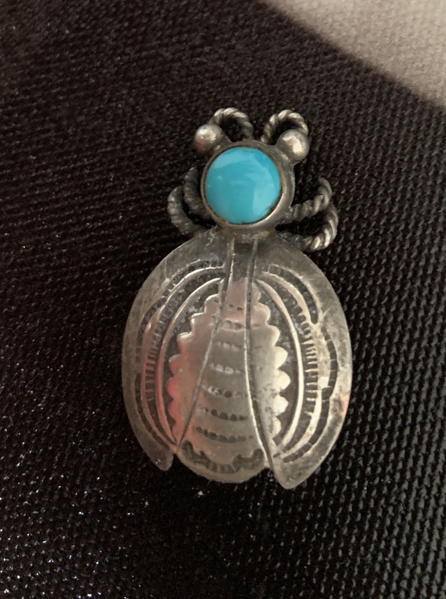 Sterling silver and turquoise vintage Pin