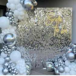 Party Silver Shimmering Birthday Babyshower Wedding backdrop