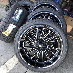 24x12. TIS. 33x12.50R24. RBP. 6x139. BLACK MILLED.