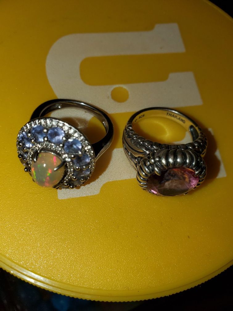 2 Sterling silver princess rings 925