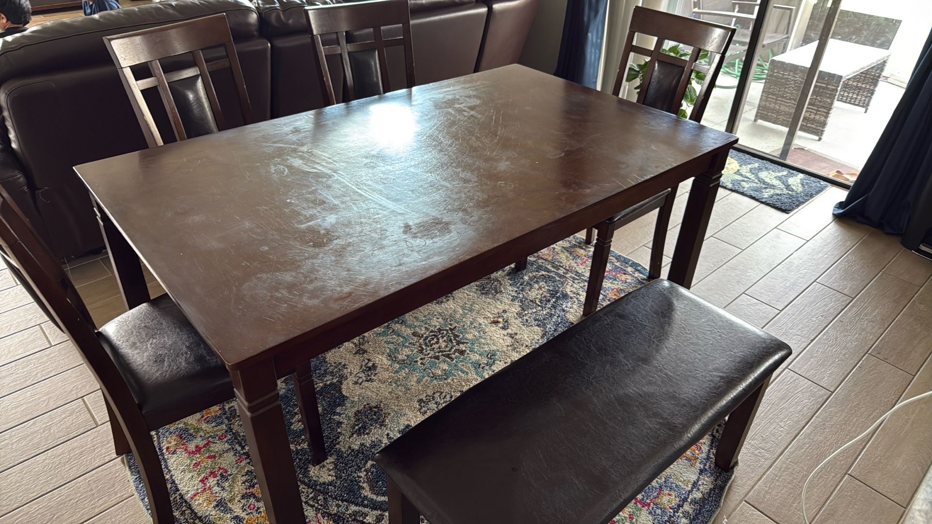 Dining Table 4 Chairs With Bench