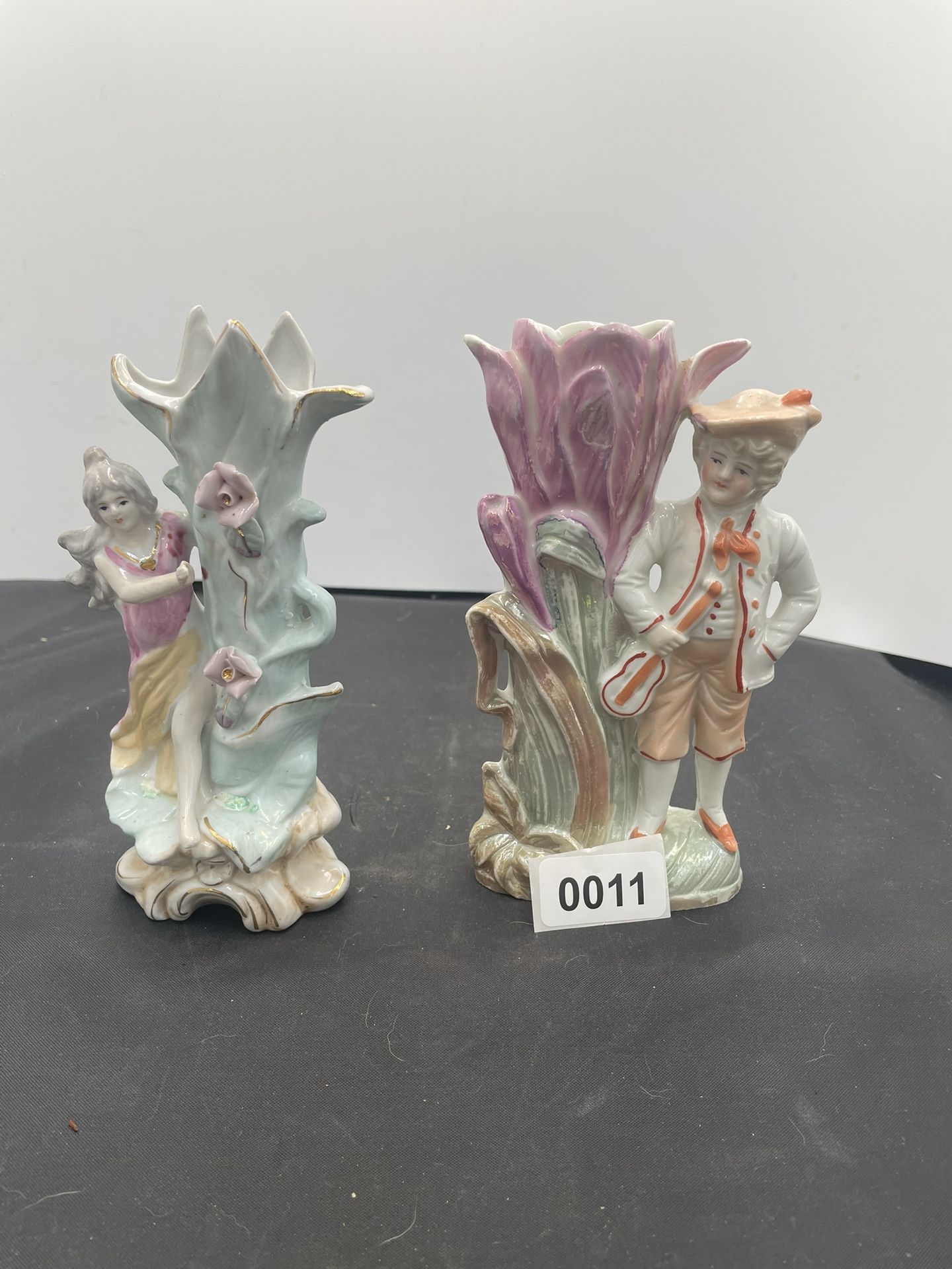 2 Vintage Figurine Vases