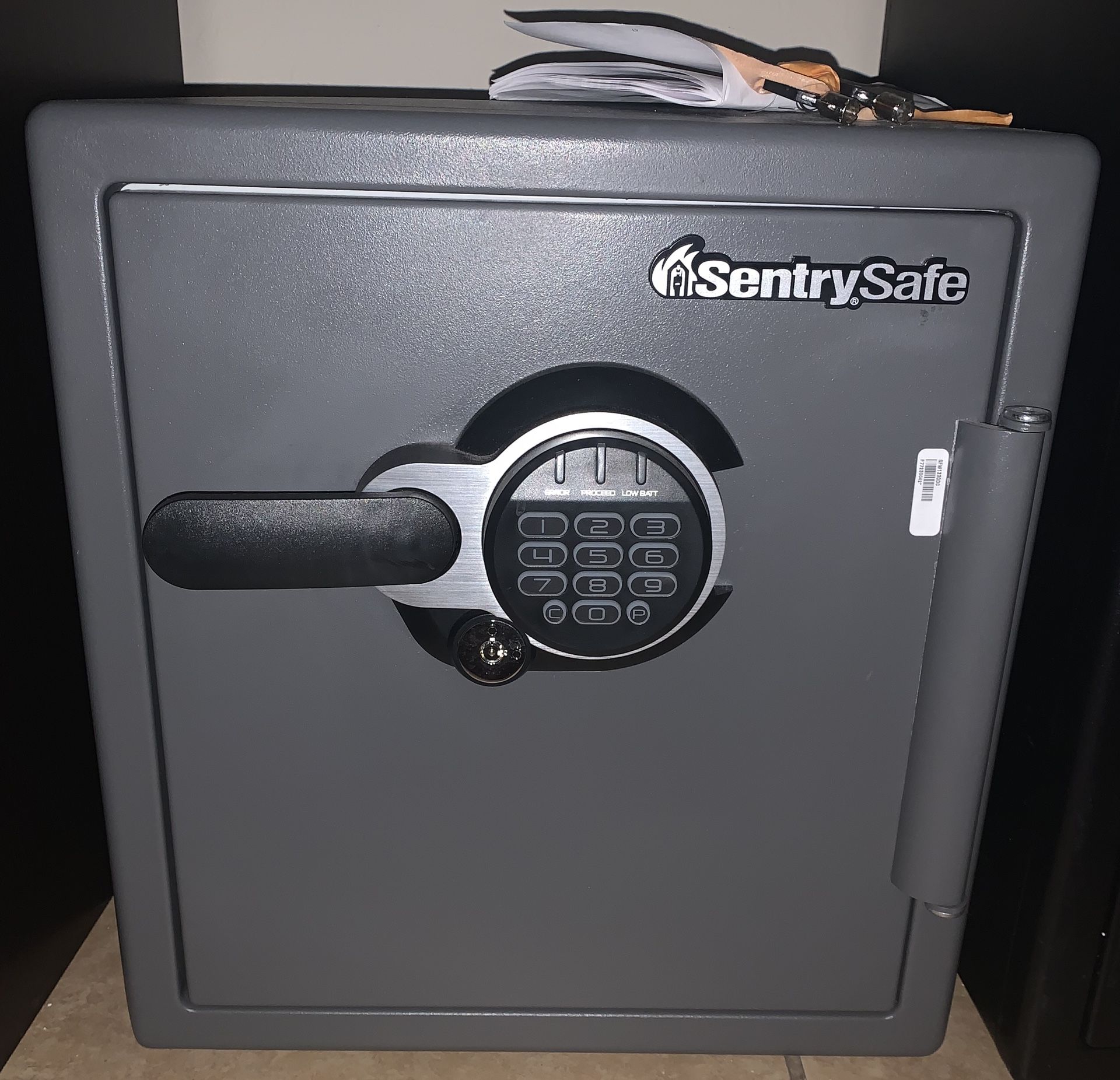 SENTRY SAFE Steel Commercial Fire Safe,1.23 cu ft, SFW123GDC, Gray