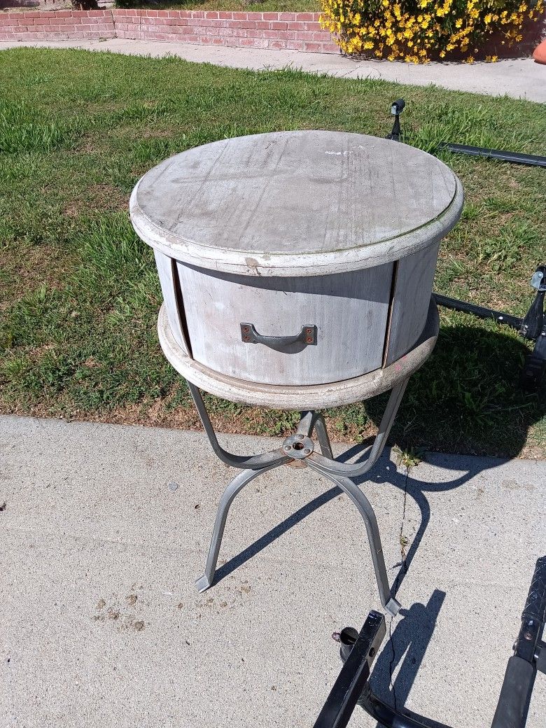 Cool Awesome Unique Round Wooden Storage Cabinet With Drawer 