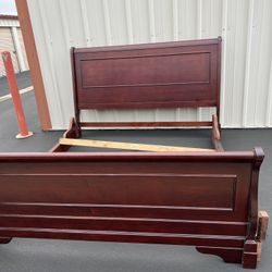 4 Piece Bedroom Set-King Sleigh Bed Frame, Side Tables, & Dresser