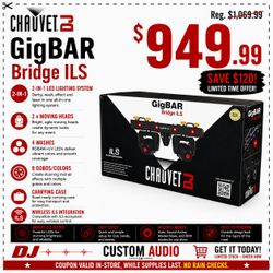 Chauvet DJ GigBAR Bridge ILS Dual Moving Heads LED Wash Light System DMX 🚨 Payment Options Available 🚨 No Credit Needed 🚨