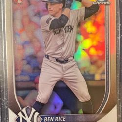 2025 Bowman Ben Rice Chrome Red Rookie Redemption Yankees