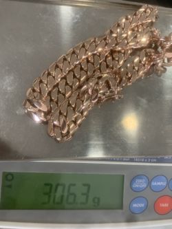 10K Rose Gold Cuban Link Chain 24” — 306.3g