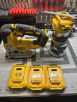 20v Router, Jigsaw, 3 2ah Batteries