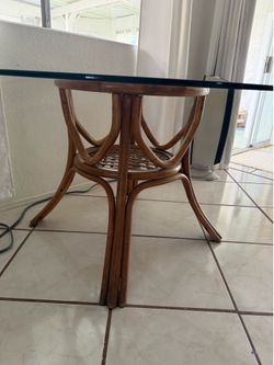 Vintage twisted rattan table