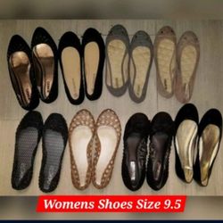 Lot of 8 Pairs of Women's Ballet Flat Shoes Size 9.5