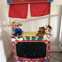 Wooden Puppet Theater And Lemonade Stand 