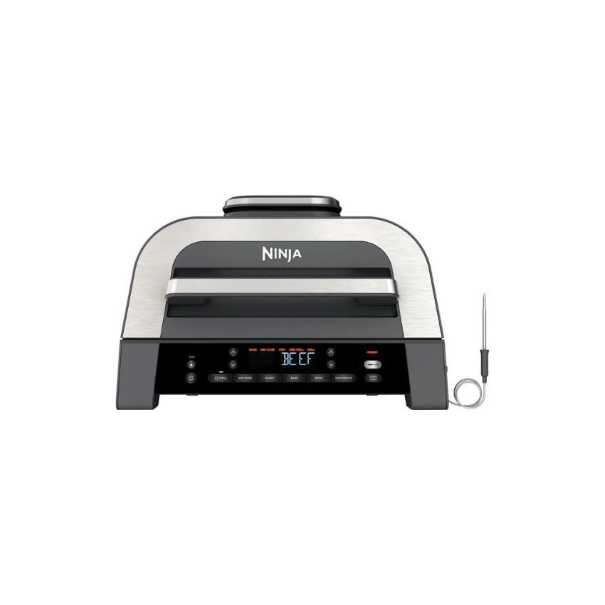 Ninja - Foodi Smart XL 6-in-1 Countertop Indoor Grill with Smart Cook System, 4-quart Air Fryer - Dark Grey/Stainless