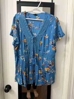 Torrid Blue Floral Top
