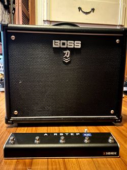 BOSS Katana‑50 MkII 50W Combo Amp + XSONIC Airstep Kat Wireless Footswitch – Excellent Condition