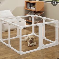 8 Panel 24 inch Tall Plastic With Acrylic See-Through Panel Dog Playpen