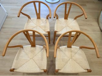 Set of 4 Wishbone-Style Dining Chairs