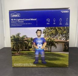 Lowe's 10 ft LED Lighted Lionel Messi Inflatable Outdoor Yard Decor Blue