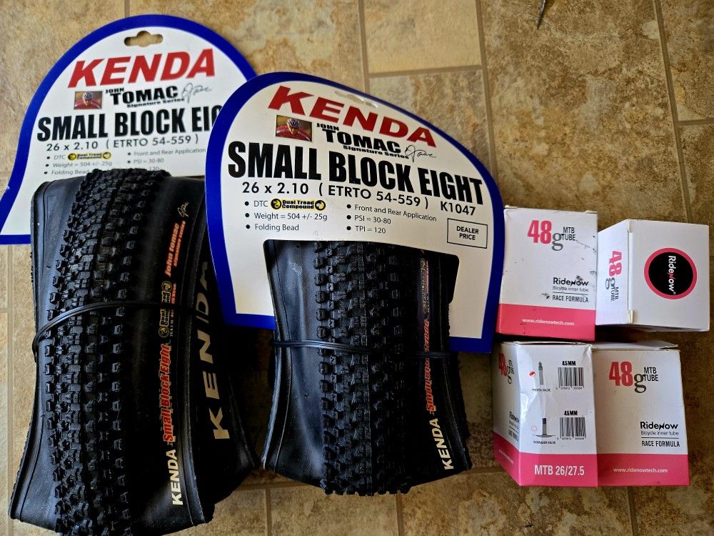 Kenda Small Block 8 Kevlar Folding 26 X 2.1 Mtb Tires TPU Tubes New