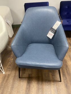 Modrest Esteban - Industrial Blue Eco-Leather Accent Chair