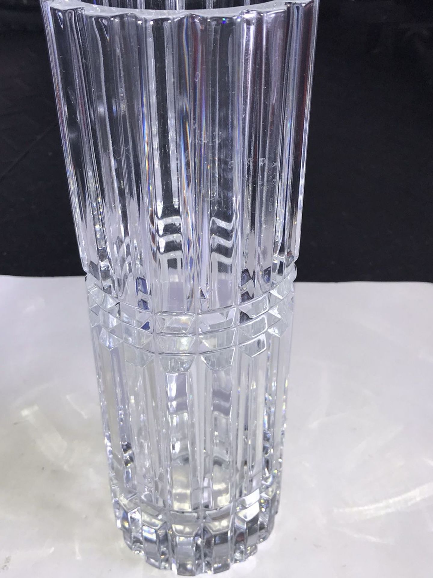 Cristal D'Arques Montparnasse 24% Genuine Lead Crystal Flower Vase 11 3/4 Inches