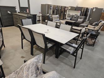 TRINITY FLOOR MODEL 7 PIECE OUTDOOR DINING SET