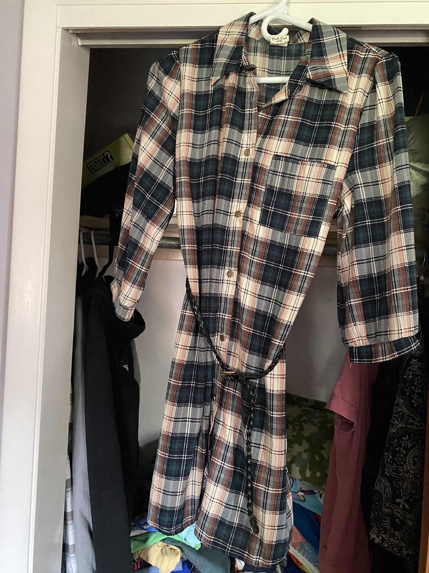 Pink Owl Shirt Dress