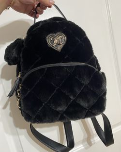 Juicy Couture Furry Black Backpack 