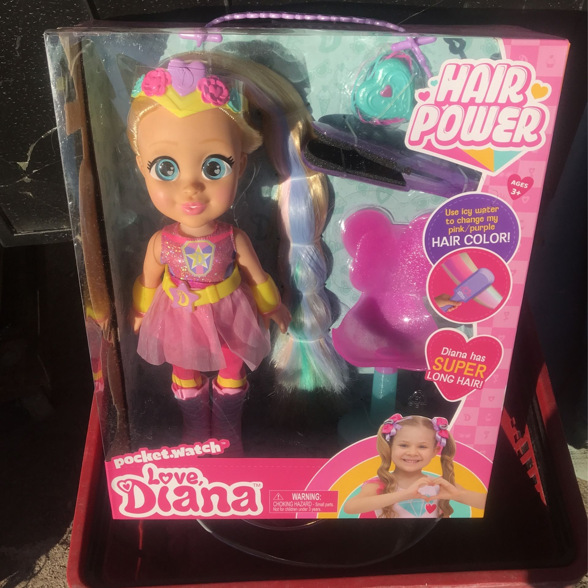Dolls Love Diana Pocket*Watch Doll Hair Power Age 3+
