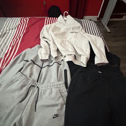 Grey & Black Full Nike Tech Set, w/ Essentials Hoodie 
