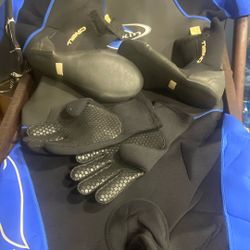 Woman's Wet Suit  one long, bodysuit, And A Short, Bodysuit, gloves, and boots