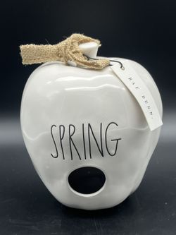 Rae Dunn “Spring” Apple Shaped Birdhouse NEW w/tag
