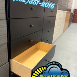 Black Eight Drawer Dresser With Rails New Chest Comoda